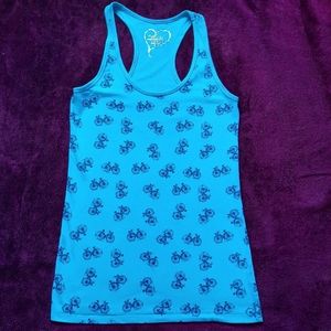 Rue21 L Blue Racerback Bicycle Print Tank Top